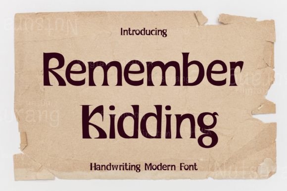 Remember Kidding Font for Business